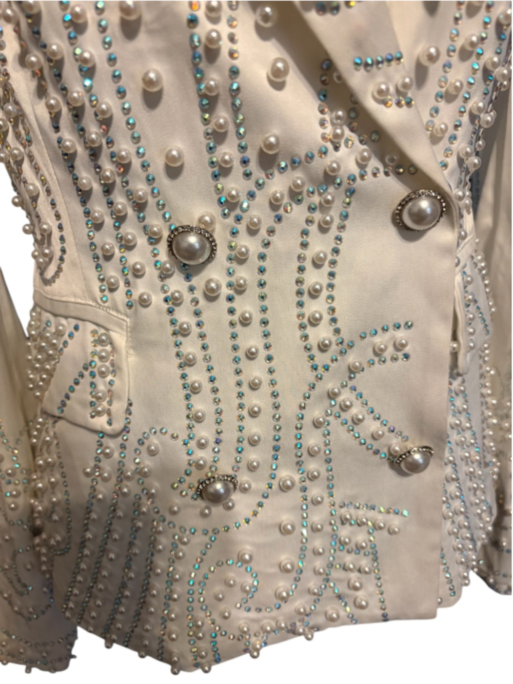 ALL THAT GLITTERS PEARL EMBELLISHED BLAZER SIZE M - Picture 15 of 17
